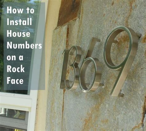 metal house numbers on brick wall|how to install house numbers.